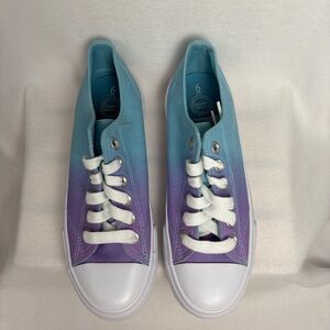 Wonder Nation Girls Blue and Purple Ombré Low-Top Sneakers Size 6